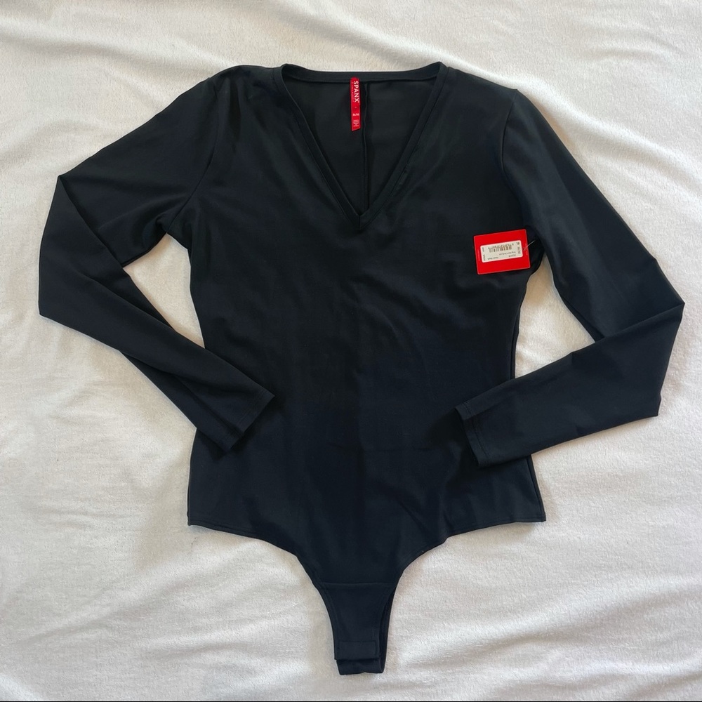NWT Spanx Black Bodysuit Size M
